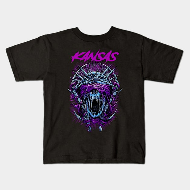 KANSAS BAND Kids T-Shirt by Pastel Dream Nostalgia